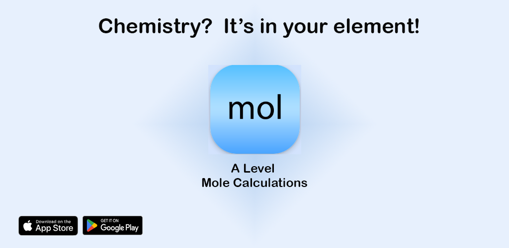 A Level Mole Calculations app interface