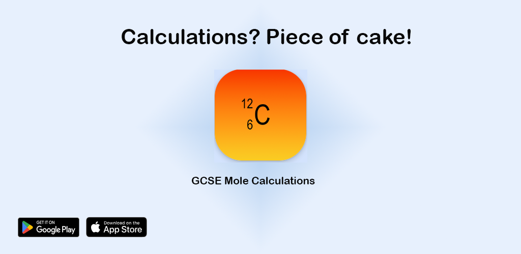 GCSE Mole Calculations app interface